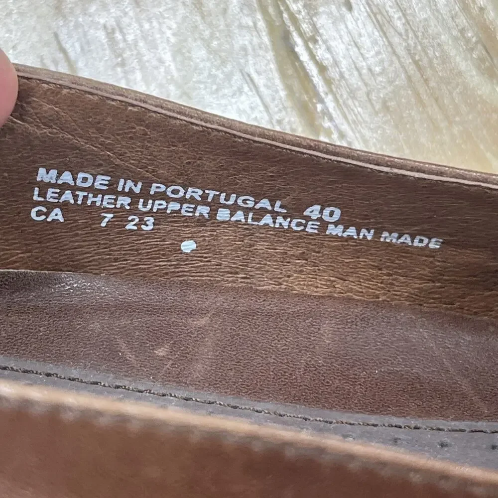 Dansko Ren Slip On Shoes Women EU 40 US 9 Loafer Heels Brown Leather Career